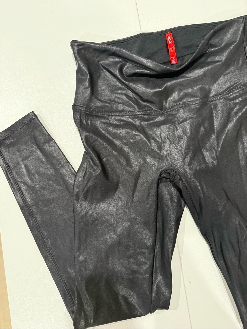 SPANX Black Faux-Leather Leggings